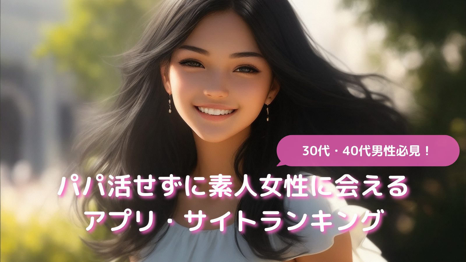 30代・40代非モテ男性におすすめ！パパ活せずに素人女性に会える出会い系アプリ・サイトランキング